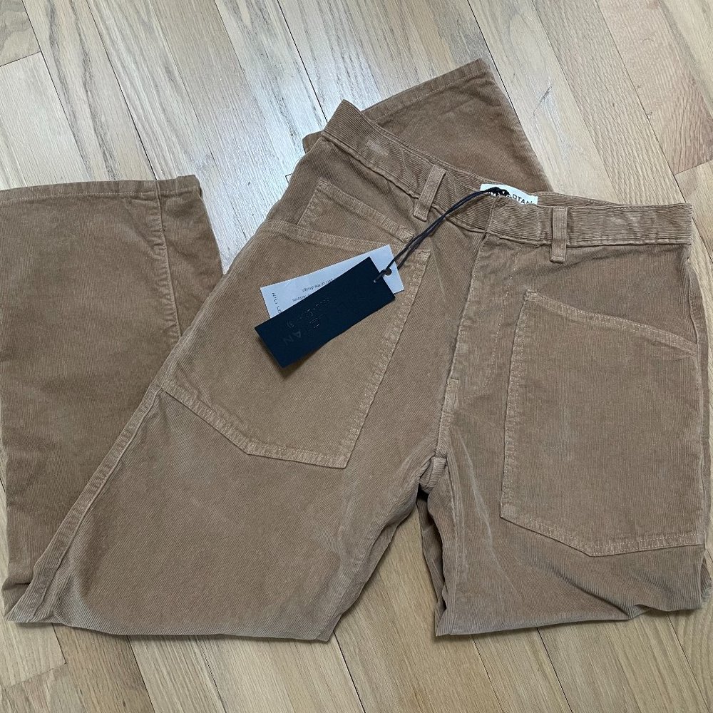 NWT Nili Lotan Shon Pant in Khaki Corduroy; 00 Retail Price $425
